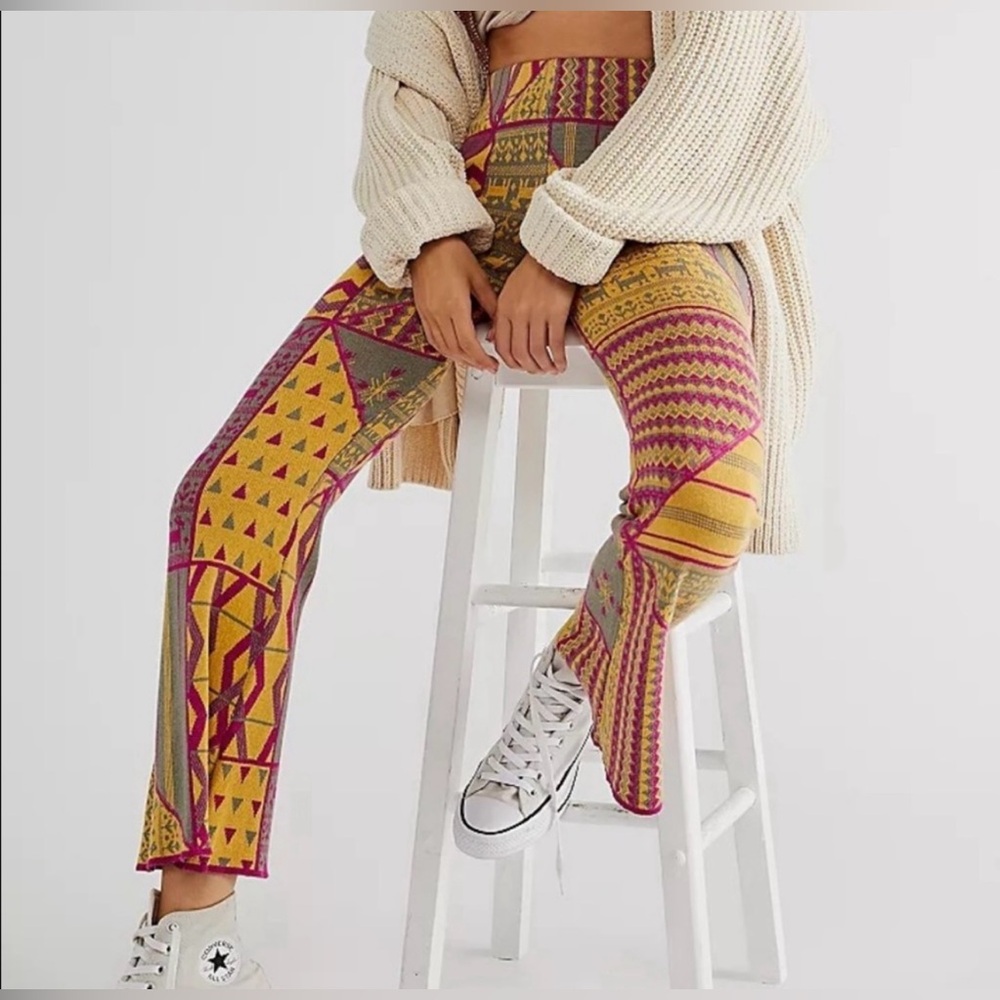 134. NWT Free People Kaleidoscope Sweater Flare Pants - Picture 2 of 5